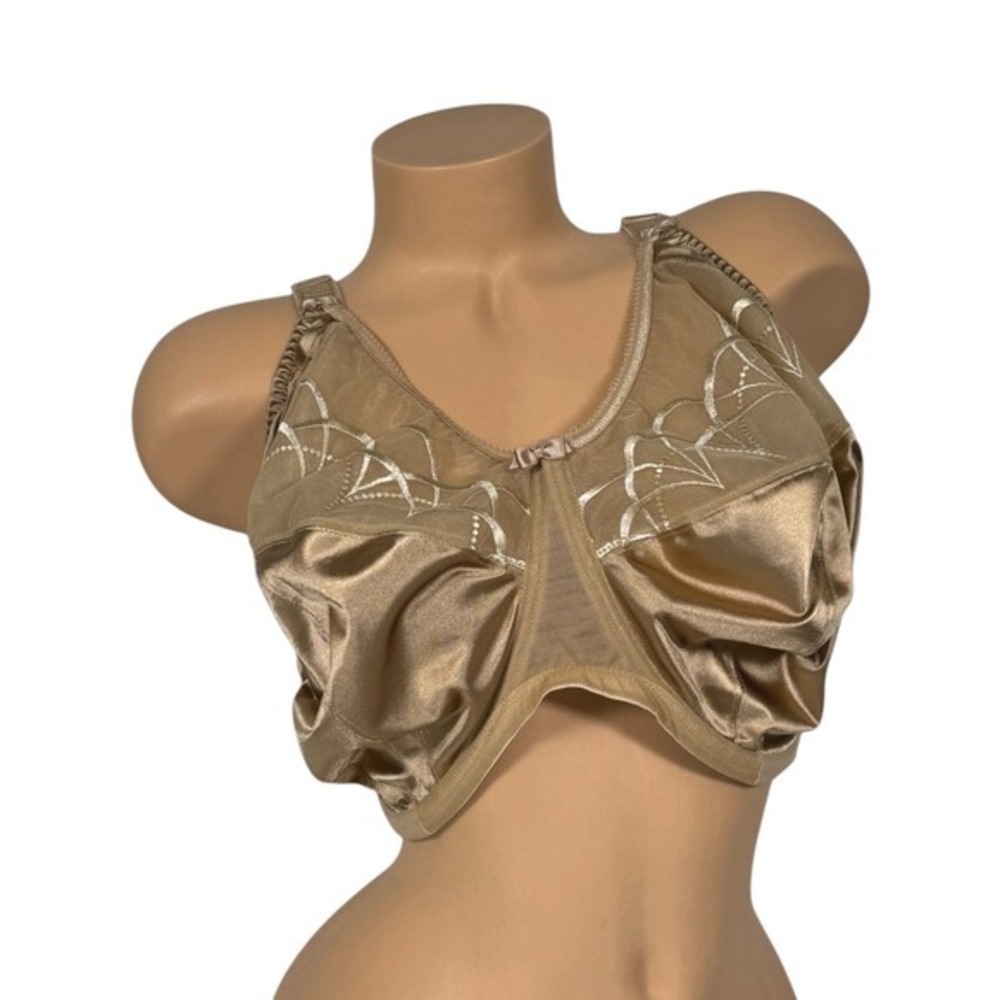 Elomi Cate Underwire Full Coverage Bra Hazel Tan Embroidered Size 40N / UK 40JJ